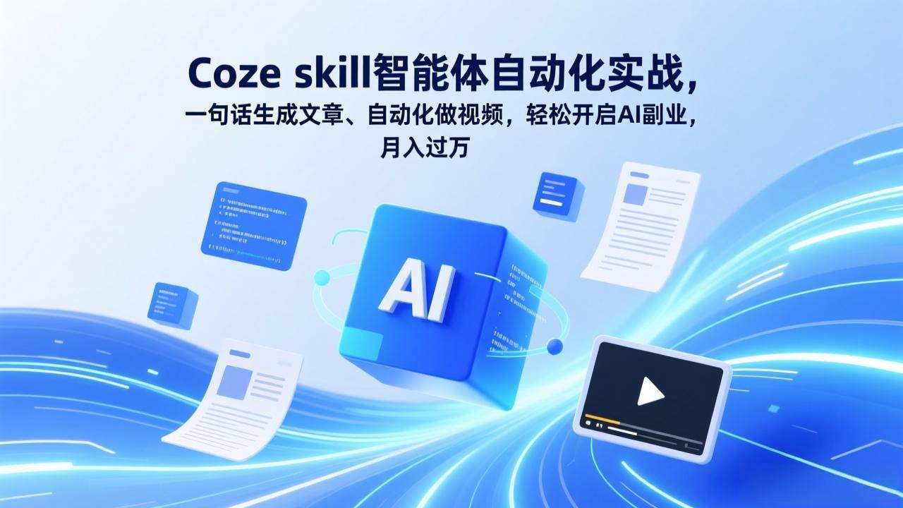 图片[1]-（17399期）Coze skill智能体自动化实战，一句话生成文章、自动化做视频，轻松开启AI副业，月入过万