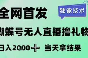 2026最新蝴蝶号无人直播掘金，独家技术，全网首发小白做了一个月收益3W，长期稳定可做【揭秘】-麦资源网