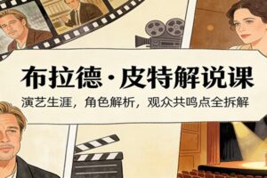 演员说-布拉德.皮特解说课：演艺生涯，角色解析，观众共鸣点全拆解-麦资源网