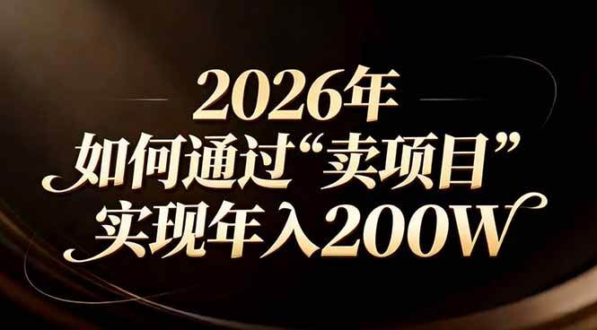 图片[1]-（17309期）站在2026年的十字路口：一个普通人如何通过卖项目实现年入200万