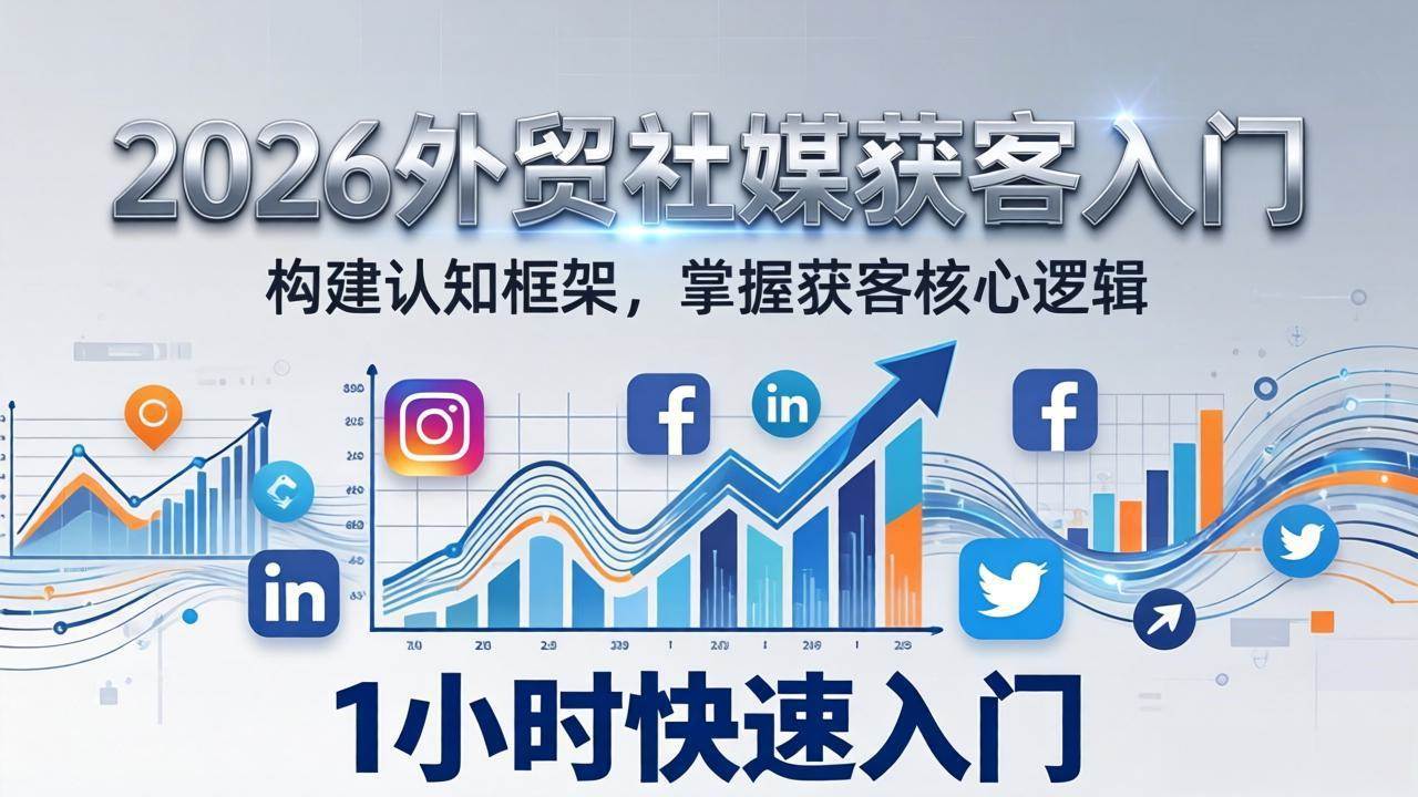 图片[1]-（17672期）2026 外贸社媒获客入门：1小时搭建认知框架，新手快速开启社媒获客之路