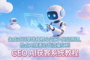 （17604期）GEO AI获客系统教程：生成式引擎优化核心定义+底层原理，抢占AI搜索时代流量红利-麦资源网
