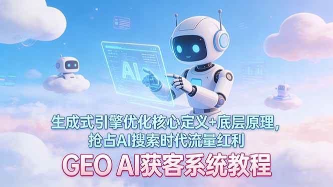 图片[1]-（17604期）GEO AI获客系统教程：生成式引擎优化核心定义+底层原理，抢占AI搜索时代流量红利