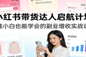 小红书带货达人启航计划：纯小白也能学会的副业增收实战课-麦资源网