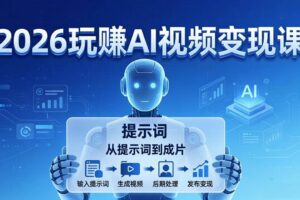 （17827期）2026玩赚AI视频变现课：掌握 AI 视频全流程技能，从提示词到成片高效产出-麦资源网