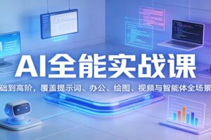 AI全能实战课：从基础到高阶，覆盖提示词、办公、绘图、视频与智能体全场景应用-麦资源网