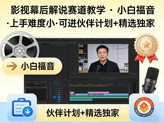 某大佬的影视幕后解说赛道教学，小白福音，上手难度小，可进伙伴计划+精选*