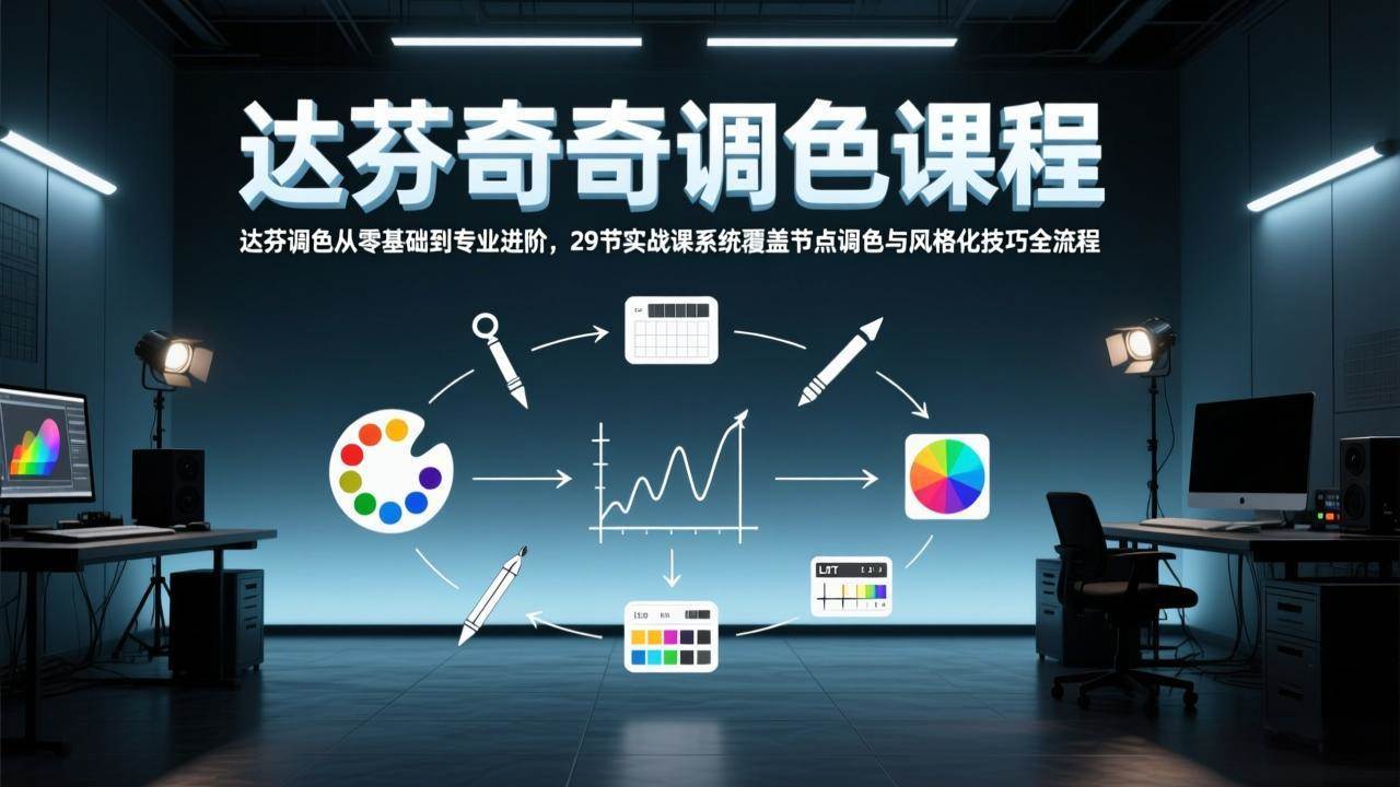 图片[1]-（17484期）达芬奇调色从零基础到专业进阶，29节实战课系统覆盖节点调色与风格化技巧全流程