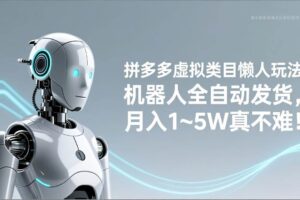 （17547期）拼多多虚拟类目懒人玩法，机器人全自动发货，月入 1‑5W 真不难！-麦资源网