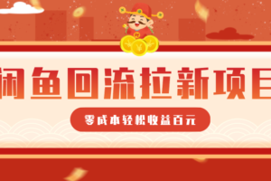 零门槛闲鱼回流拉新项目，非常适合新手操作，轻松收益几百元-麦资源网