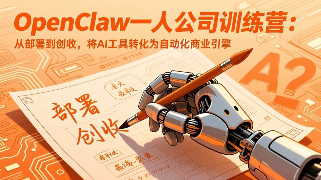 图片[1]-（17540期）OpenClaw一人公司训练营：从部署到创收，将AI工具转化为自动化商业引擎