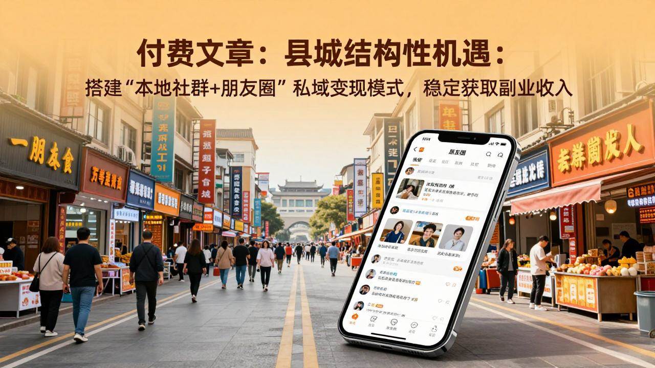 图片[1]-（17518期）付费文章：县城结构性机遇：搭建“本地社群+朋友圈”私域变现模式，稳定获取副业收入