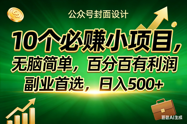 图片[1]-（17694期）10个必赚小项目，无脑简单，百分百有利润，副业首选，日入400+