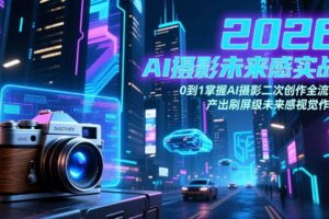 （17584期）2026 AI摄影未来感实战：0到1掌握AI摄影二次创作全流程，产出刷屏级未来感视觉作品-麦资源网