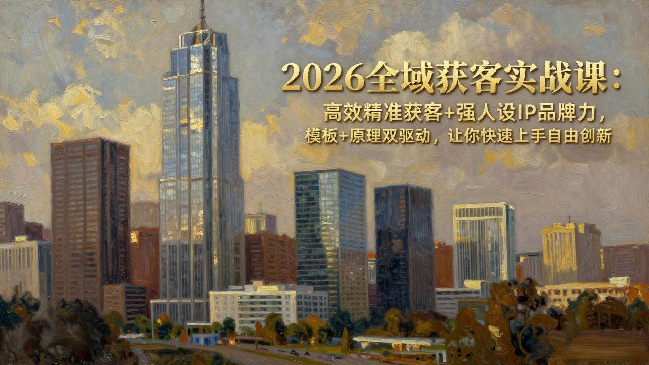 图片[1]-（17613期）2026全域获客实战课：高效精准获客+强人设IP品牌力，模板+原理双驱动，让你快速上手自由创新