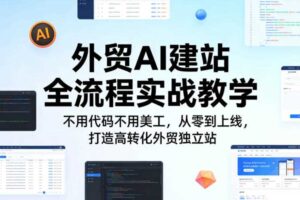 外贸AI建站全流程实战教学，不用代码不用美工，从零到上线，打造高转化外贸独立站-麦资源网
