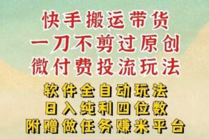 2026最新最全快手搬运带货方法，一刀不剪过原创，轻松带你日入四位数【揭秘】-麦资源网