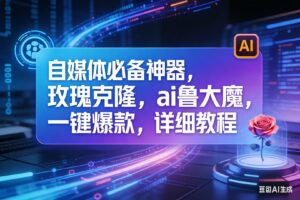 （17721期）玫瑰克隆工具，ai鲁大魔，自媒体必备神器，一键爆款，详细教程。-麦资源网