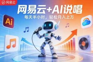 网易云+AI说唱，每天半小时，AI内容创作+流量变现，轻松月入1W-麦资源网