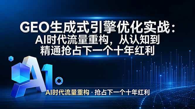 图片[1]-（17708期）GEO 生成式引擎优化实战：AI时代流量重构，从认知到精通抢占下一个十年红利