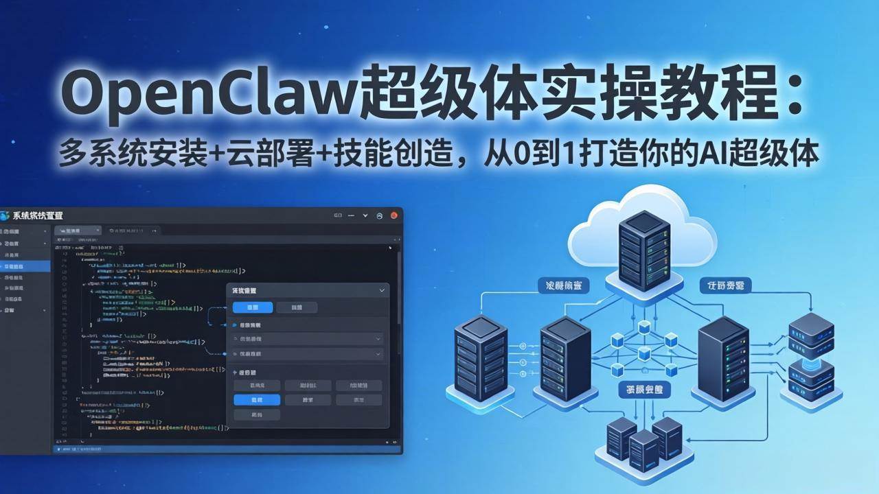 图片[1]-（17603期）OpenClaw-小龙虾 超级体实操教程：多系统安装+云部署+技能创造，从0到1打造你的AI超级体