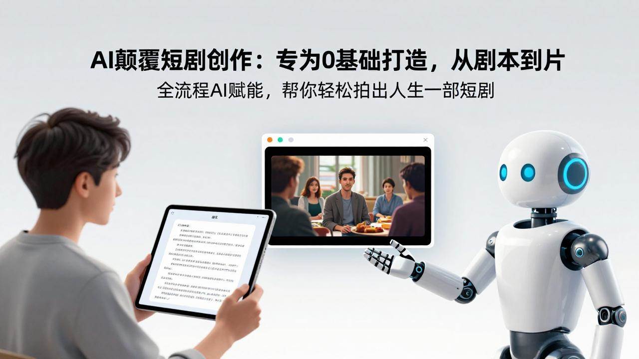 图片[1]-（17564期）AI颠覆短剧创作：专为0基础打造，从剧本到成片全流程AI赋能，帮你轻松拍出人生第一部短剧
