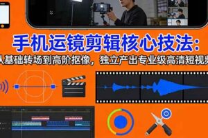 （17702期）手机运镜 剪辑核心技法：从基础转场到高阶抠像，独立产出专业级高清短视频-麦资源网