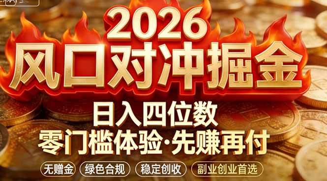 图片[1]-（17631期）2026美金对冲套利，无赠金对冲策略保驾护航，低门槛易上手实操。单人单日收益2000+