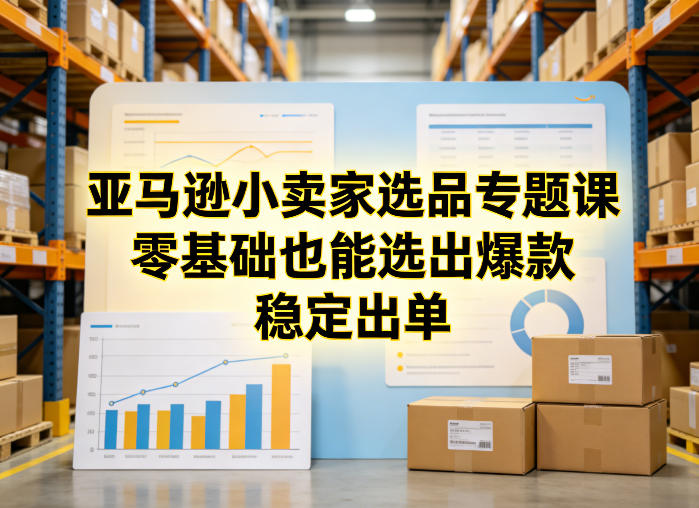 亚马逊小卖家选品专题课，零基础也能选出*，稳定出单