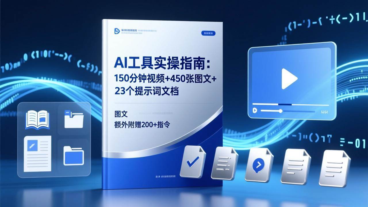 图片[1]-（17504期）AI工具实操指南：150分钟视频+450张图文+23个提示词文档，额外附赠200+指令