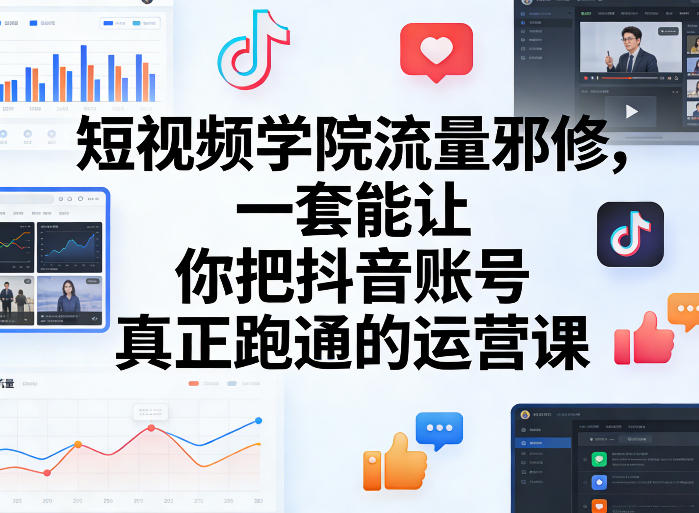 短视频学院流量邪修，一套能让你把抖音账号*跑通的运营课