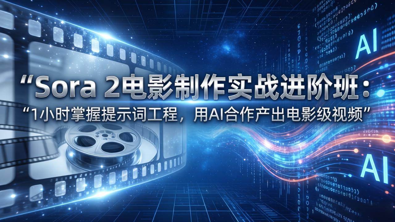 图片[1]-（17679期）Sora 2电影制作实战进阶班：1小时掌握提示词工程，用AI合作产出电影级视频