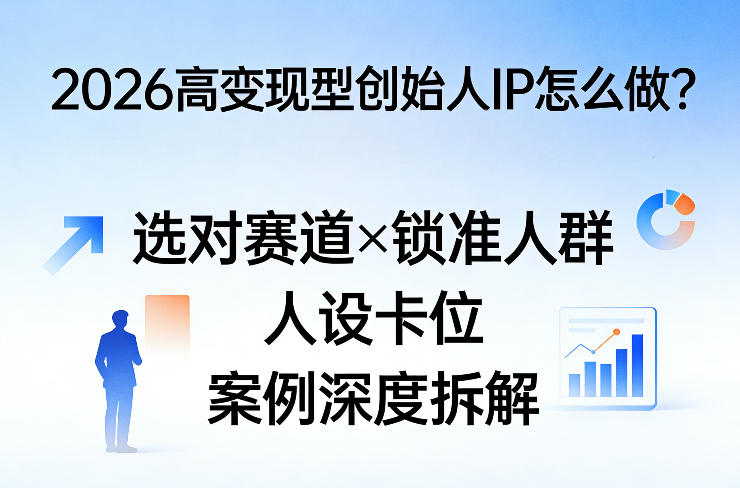 2026高变现型创始人IP怎么做？选对赛道×锁准人群×人设卡位×案例*拆解