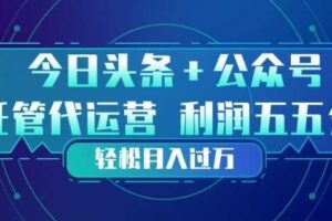 今日头条+公众号双重代运营模式，每天花费十分钟发布，单日稳定变现3张+【揭秘】-麦资源网