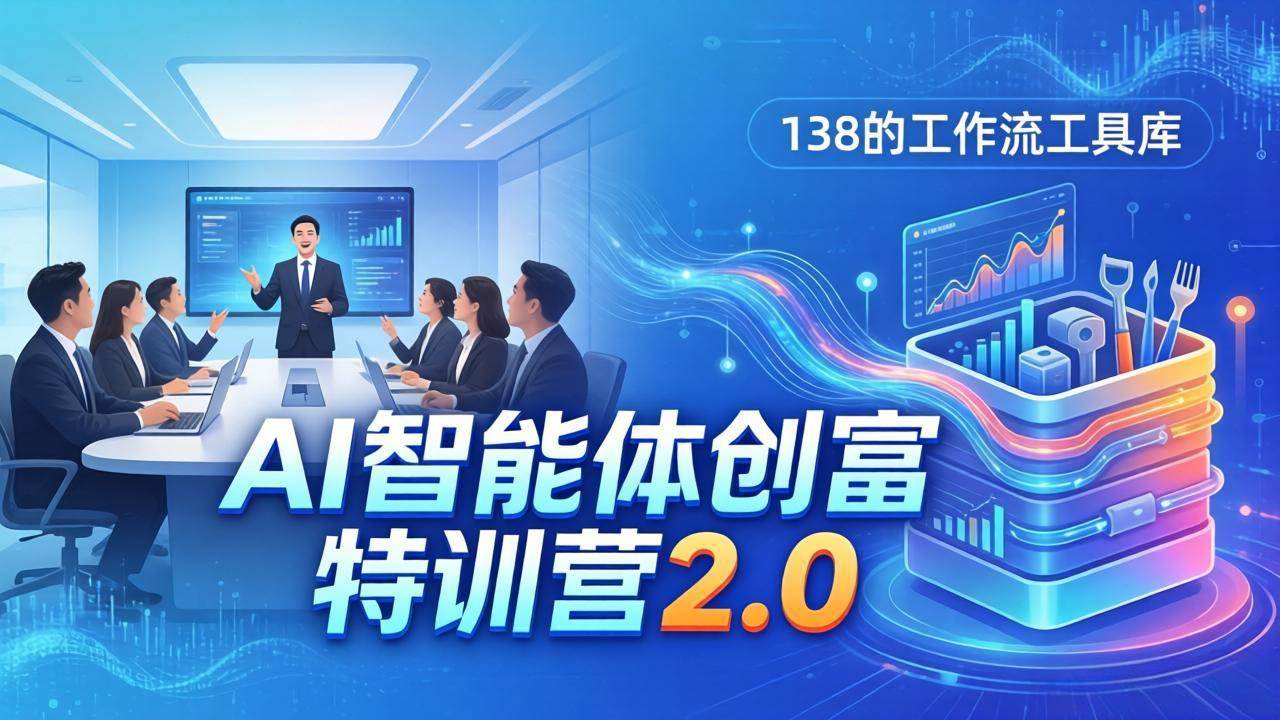 图片[1]-（17833期）AI智能体创富训练营2.0：3天闭门直播+视频课+工具库，从0到1搭建智能体附138个工作流