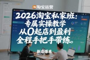 2026淘宝私家班：专属实操教学，从0起店到盈利，全程手把手带练（更新26年3月）-麦资源网