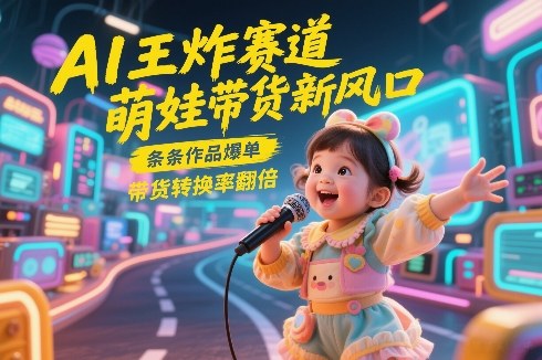 AI王炸赛道，萌娃带货新风口，条条作品爆单，带货转换率翻倍，*逻辑拆解