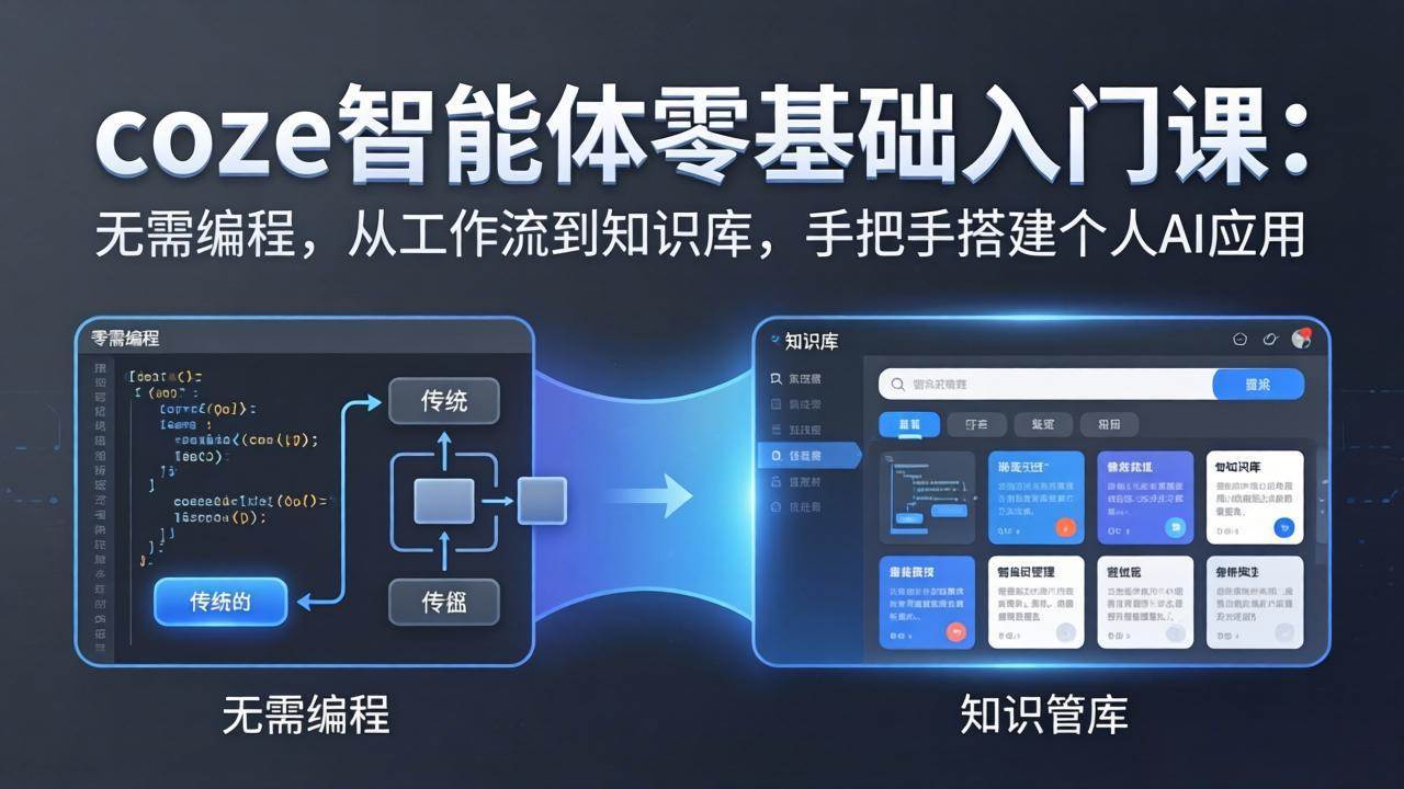 图片[1]-（17775期）coze智能体零基础入门课：无需编程，从工作流到知识库，手把手搭建个人AI应用