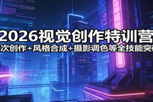 2026视觉创作特训营：二次创作+风格合成+摄影调色等全技能突破-麦资源网