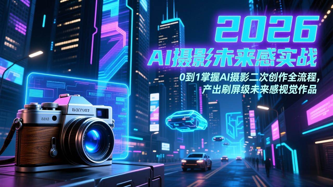 图片[1]-（17584期）2026 AI摄影未来感实战：0到1掌握AI摄影二次创作全流程，产出刷屏级未来感视觉作品