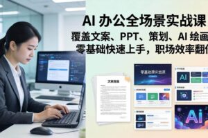 （17732期） AI 办公全场景实战课：覆盖文案、PPT、策划、AI 绘画，零基础快速上手，职场效率翻倍-麦资源网