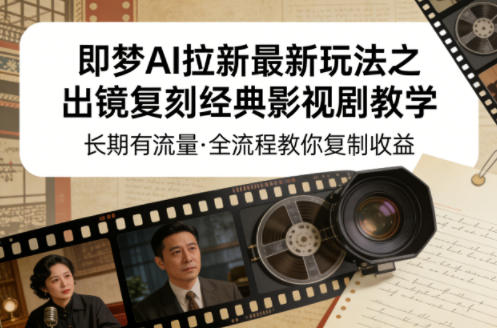 即梦AI拉新*玩法之出镜复刻经典影视剧教学，长期有流量，全流程教你复制收益