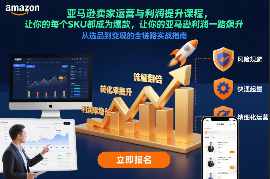 亚马逊卖家运营与利润提升课程，让你的每个SKU都成为*，让你的亚马逊利润一路飙升（更新26年3月）