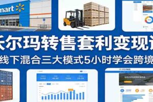 沃尔玛转售套利变现课：线上线下混合三大模式5小时学会跨境盈利-麦资源网
