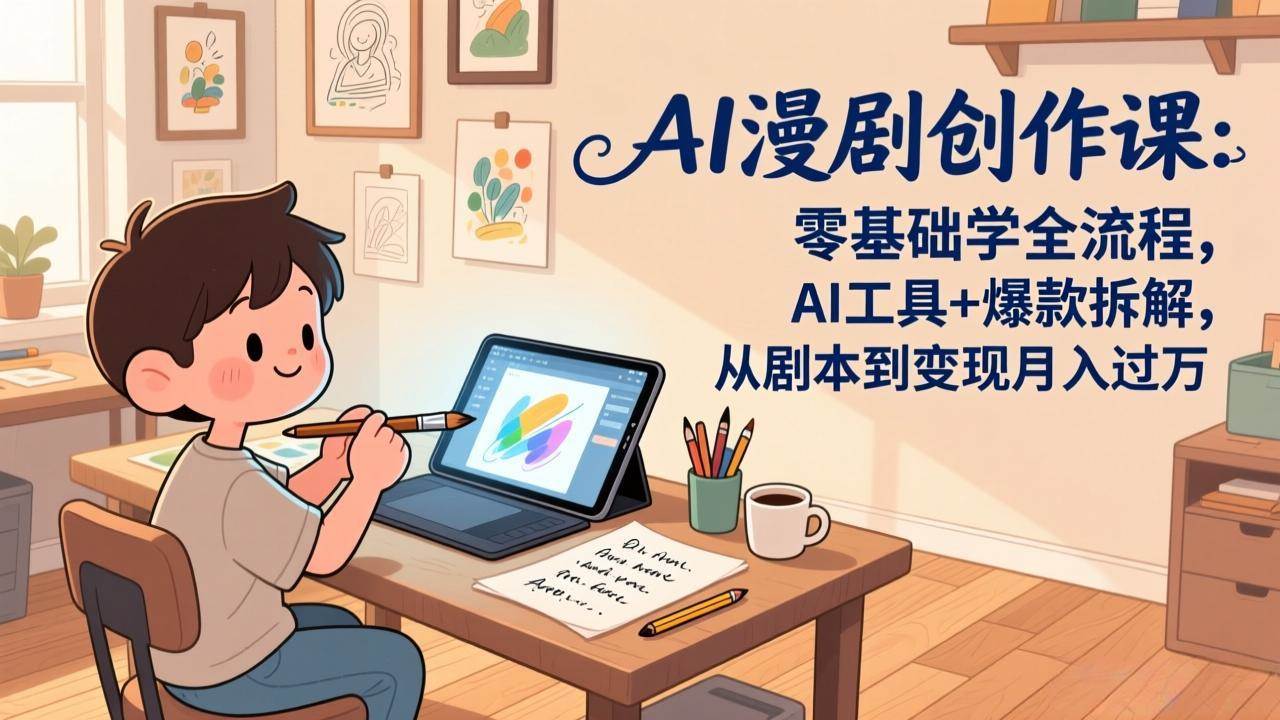 图片[1]-（17519期）AI漫剧创作课：零基础学全流程，AI工具+爆款拆解，从剧本到变现月入过万
