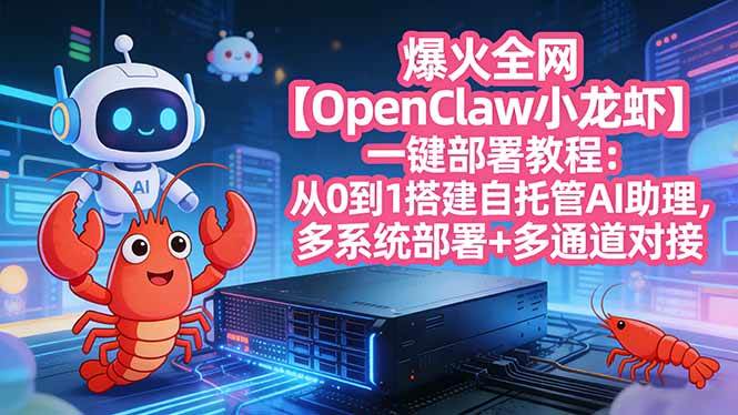 图片[1]-（17612期）爆火全网【OpenClaw 小龙虾】一键部署教程：从0到1搭建自托管AI助理，多系统部署+多通道对接