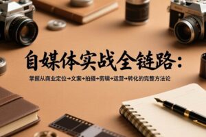 （17586期）自媒体实战全链路：掌握从商业定位→文案→拍摄→剪辑→运营→转化的完整方法论-麦资源网