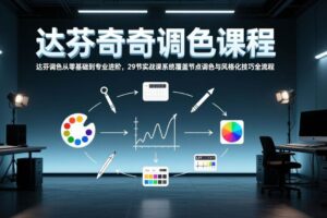 （17484期）达芬奇调色从零基础到专业进阶，29节实战课系统覆盖节点调色与风格化技巧全流程-麦资源网