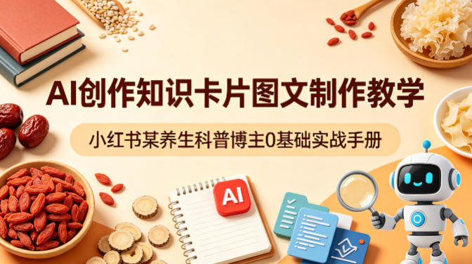 AI创作知识卡片图文制作教学，小红书某*科普博主0基础实战手册
