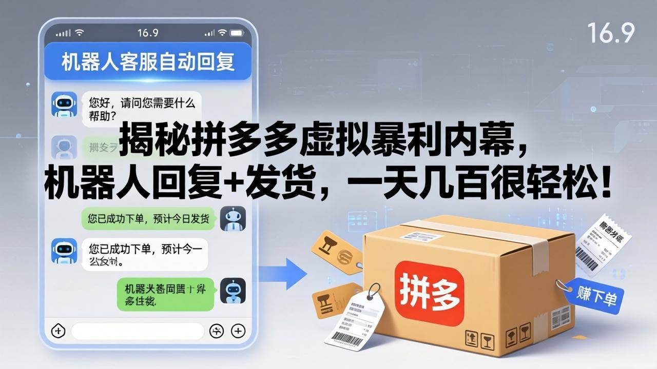 图片[1]-（17957期）揭秘拼多多虚拟暴利内幕，机器人回复+发货，一天几百很轻松！